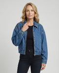 Damen Jeansjacke Oversize mit Reißverschluss