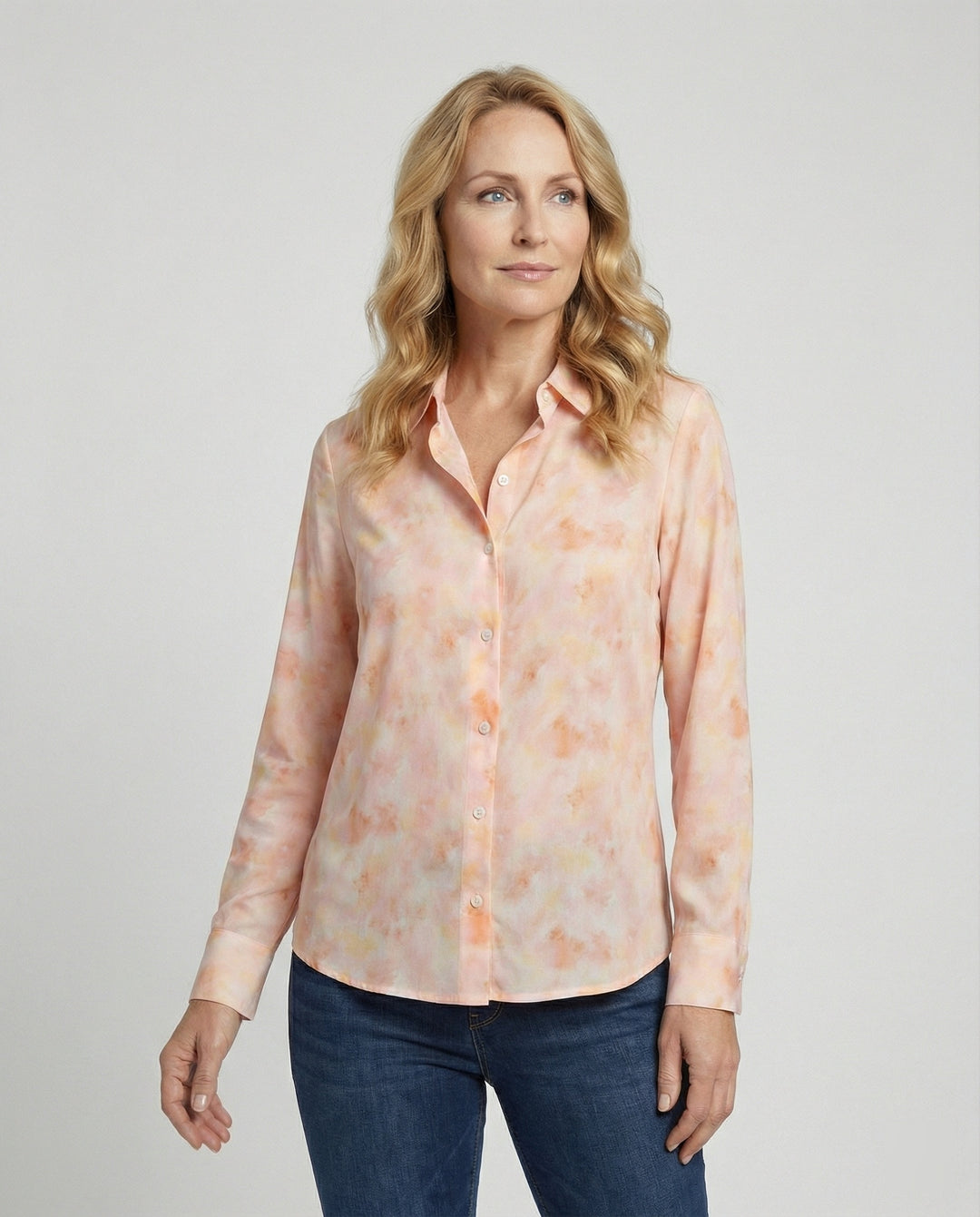 Damen Bluse Chiffon Aquarell