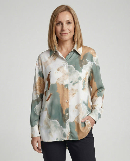 Damen Bluse Oversize Karo