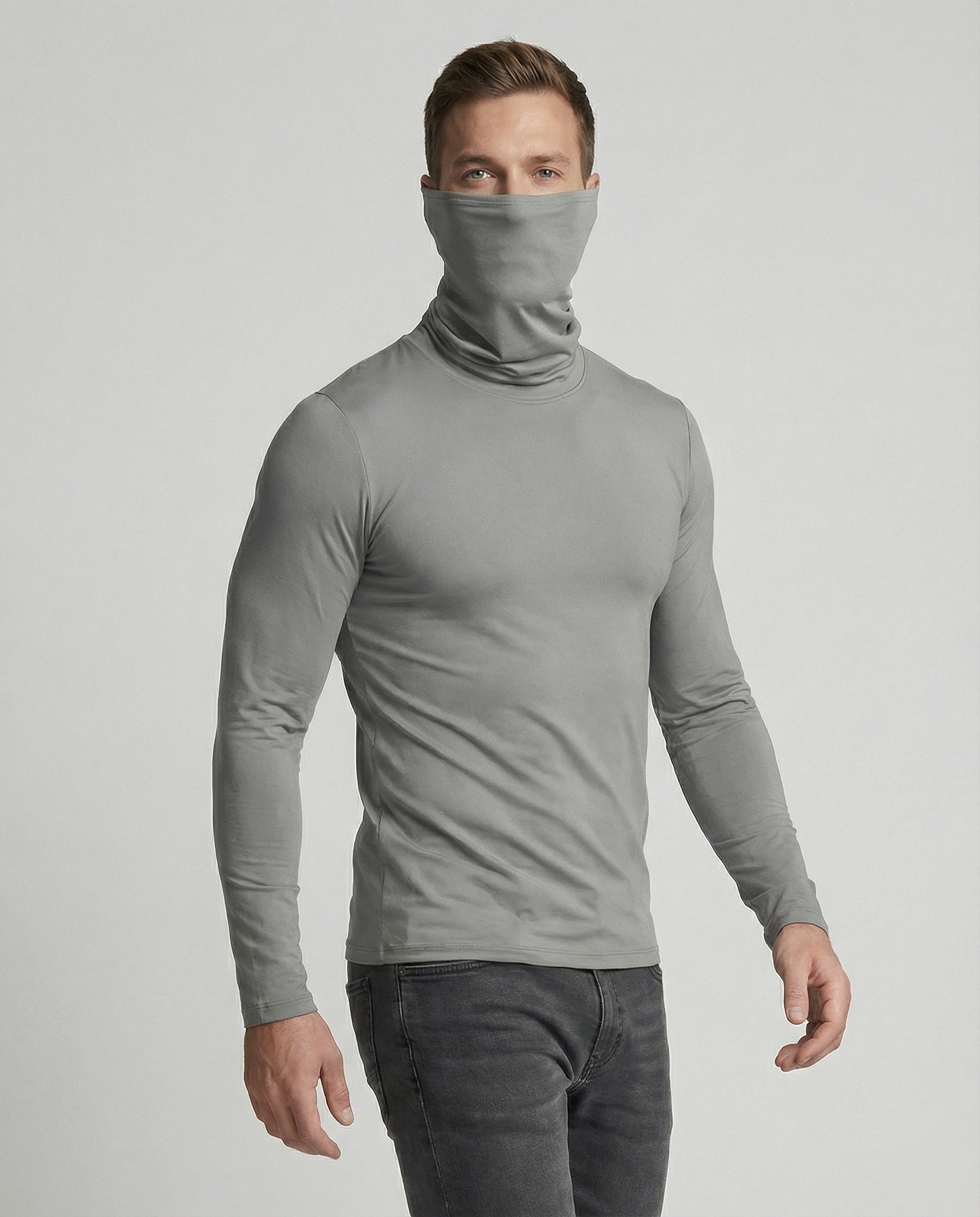 Herren Funktionsshirt mit hohem Kragen und innovativem Feuchtigkeitsmanagement R&B