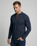 Langarm Henley Shirt