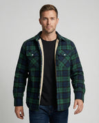 Fleecegefütterte Karierte Winterjacke