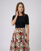 Damen Retro Freizeitkleid mit Blumenmuster