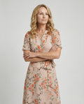 Damen Midikleid Wickeloptik floral
