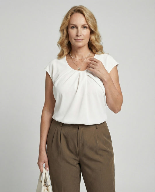 Damen Blusentop elegant Rundhals