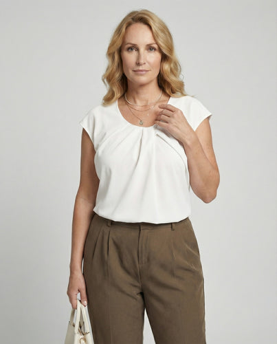 Damen Blusentop elegant Rundhals