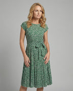 Damen Midi-Kleid mit Taillengürtel