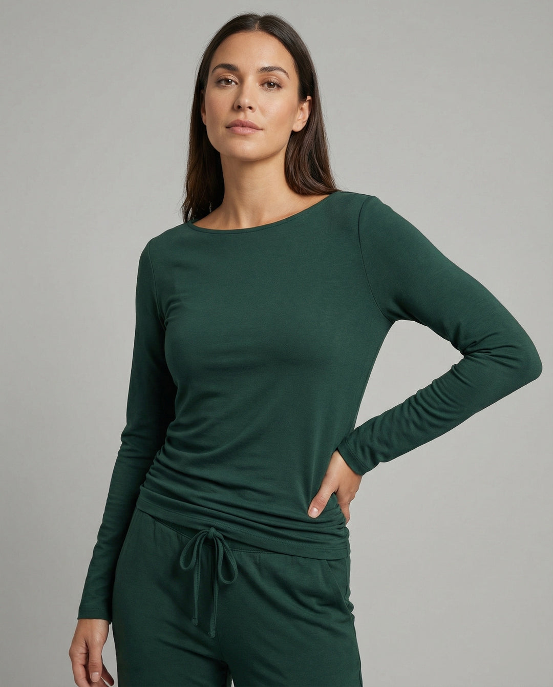 Damen elegantes und bequemes Lounge-Set mit langem Arm und elastischem Bund R&B