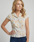 Damen Blusentop Spitze Kurzarm