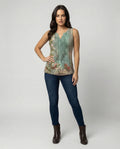 R&B | Ärmelloses Tank-Top mit Aquarell-Blumenmuster, Lockerer Schnitt
