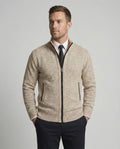 Herren Strickjacke mit hohem Kragen und elegantem Reißverschluss R&B