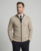 Herren Strickjacke mit hohem Kragen und elegantem Reißverschluss R&B