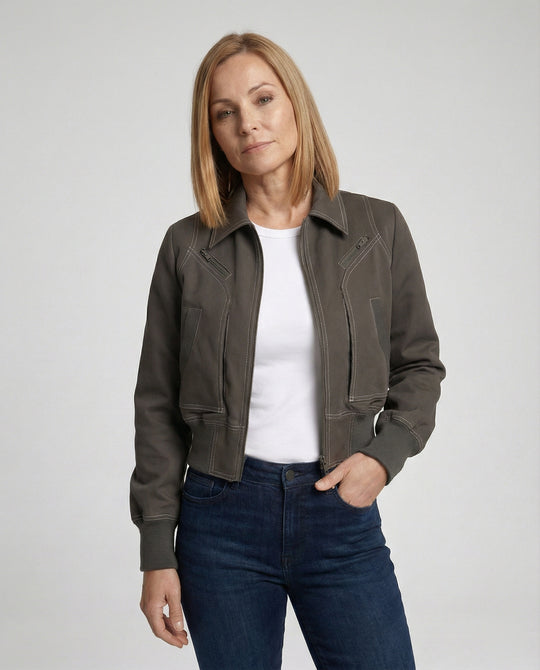Damen Kurzjacke mit Reißverschluss