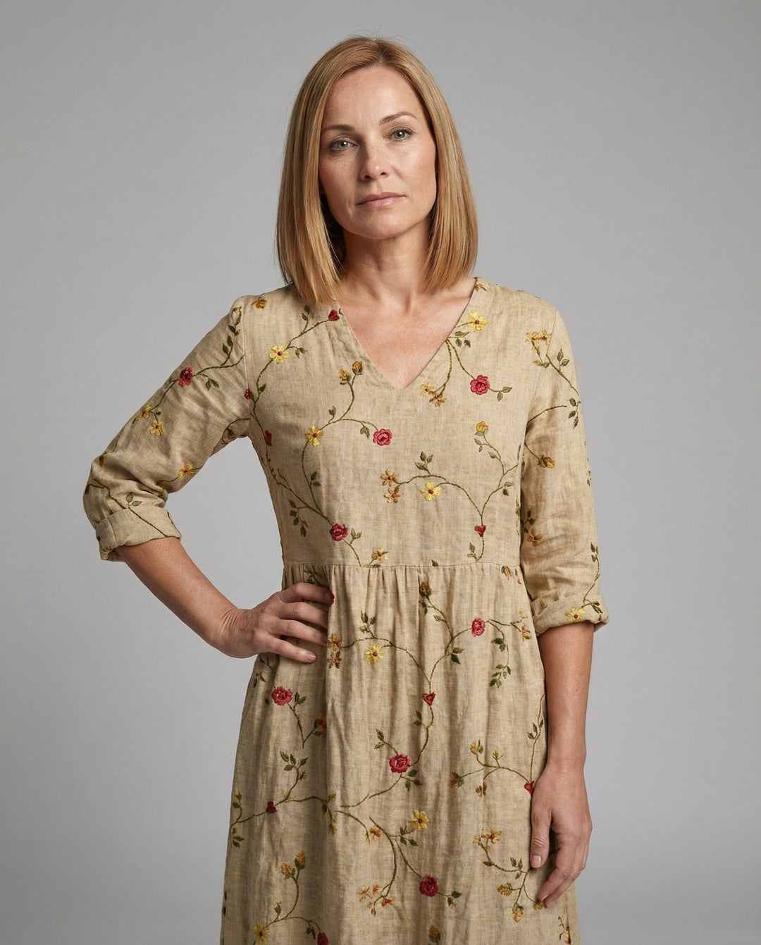 A-Linie Maxikleid Damen Mit Taschen