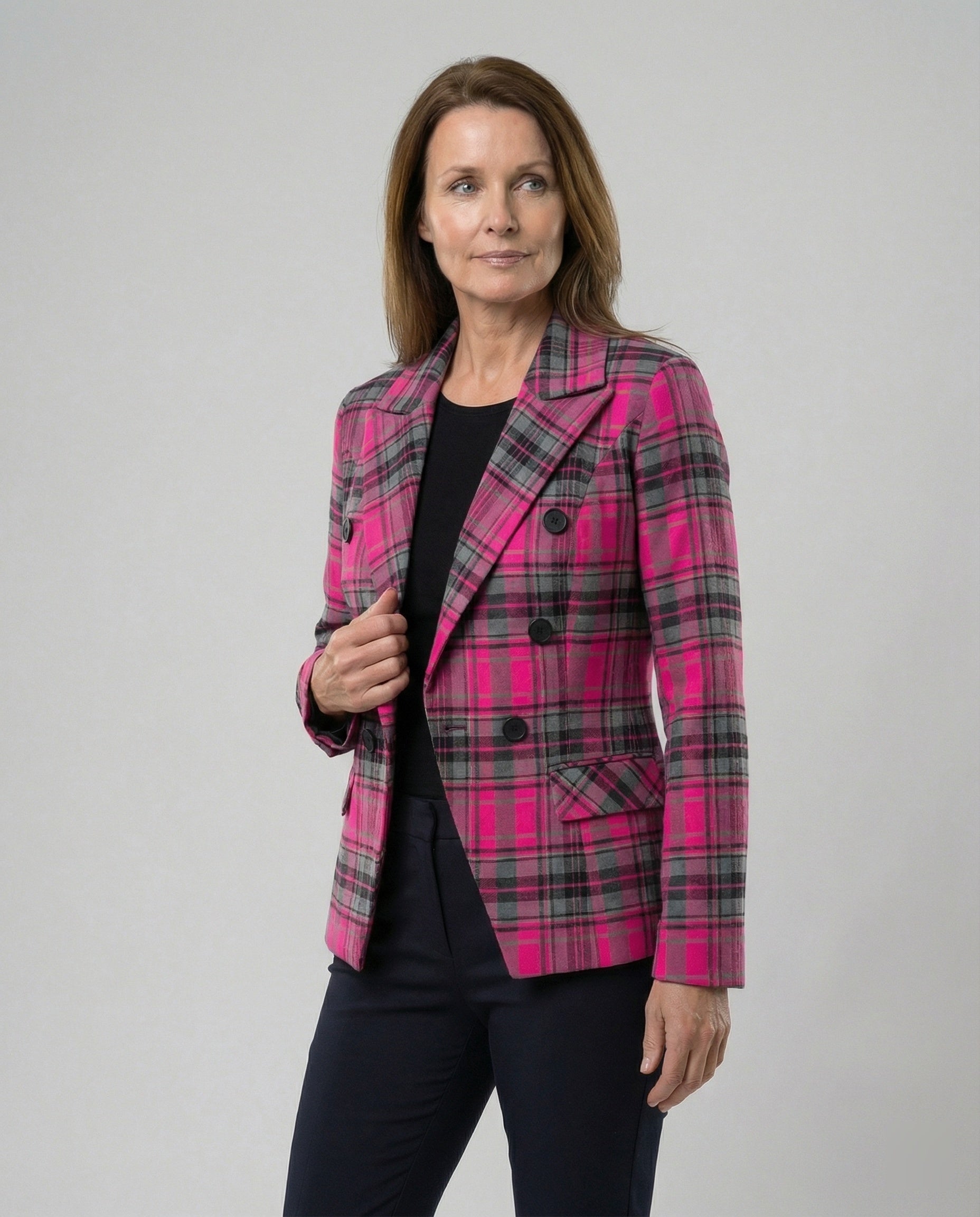 Damen Karierter Blazer mit modernem Schnitt