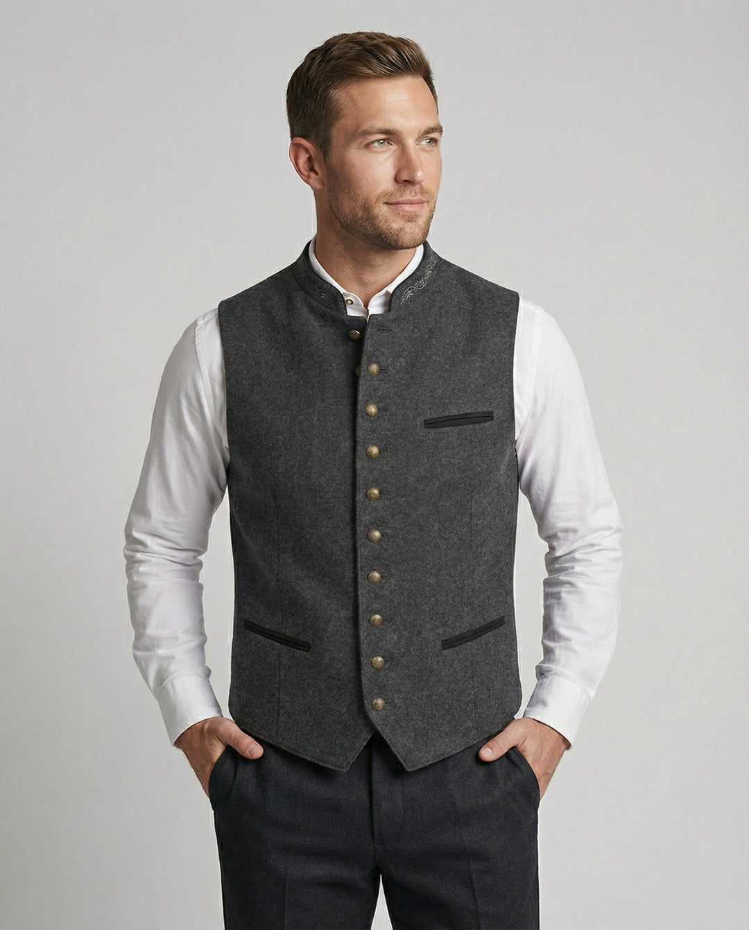 Elegante Graue Trachtenweste