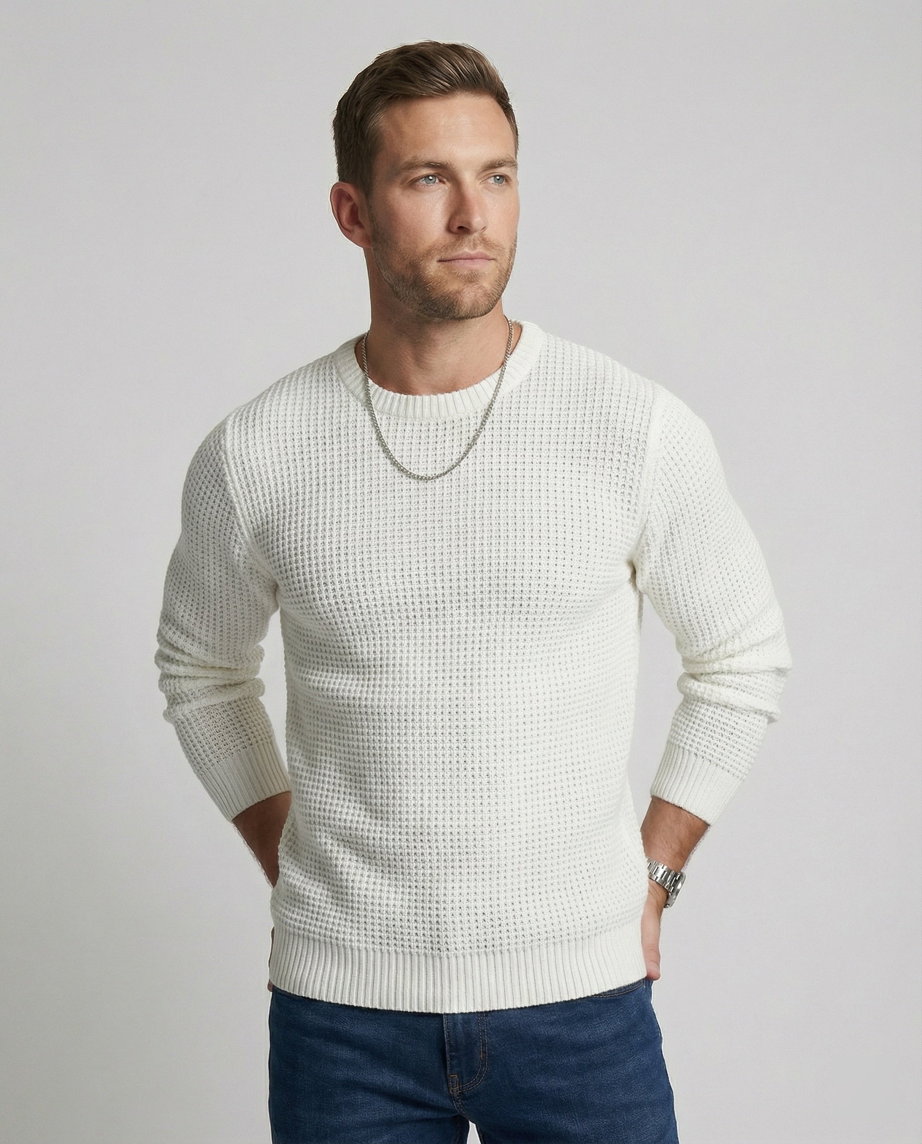 Strukturpullover Modern Herren
