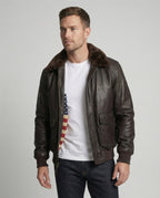 Stylische Warme Lederjacke
