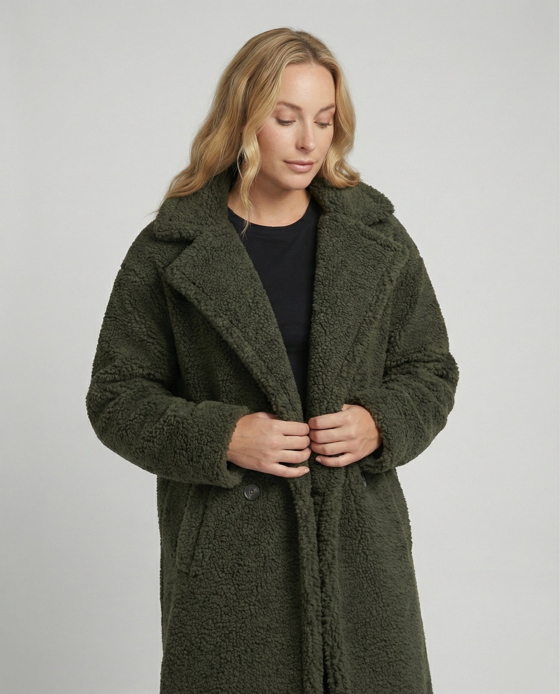 R&B | Damen Warmer Fell Wollmantel
