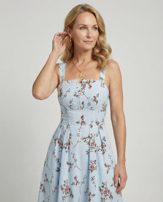 Damen Midikleid Korsett elegant