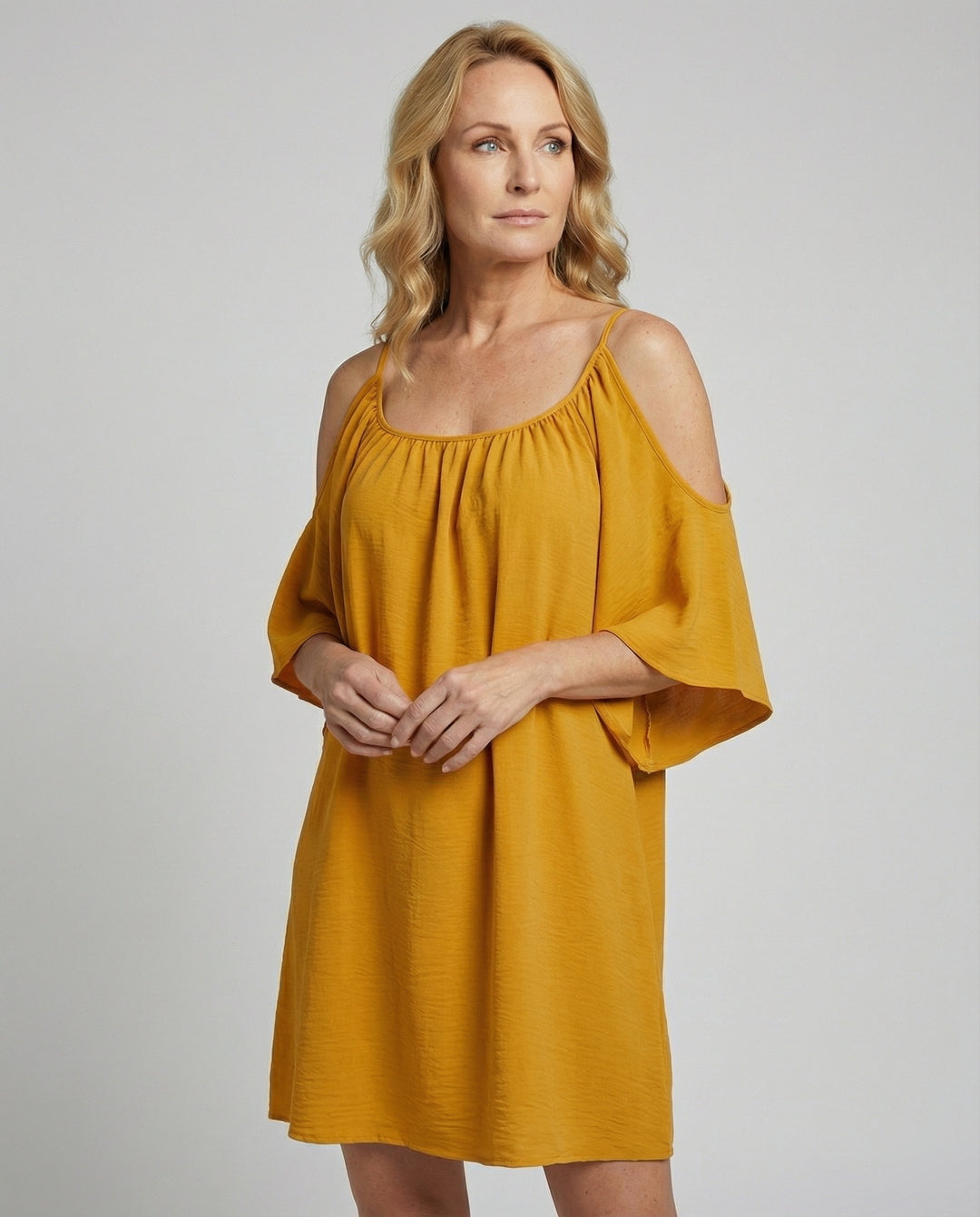 Damen Sommerkleid schulterfrei luftig