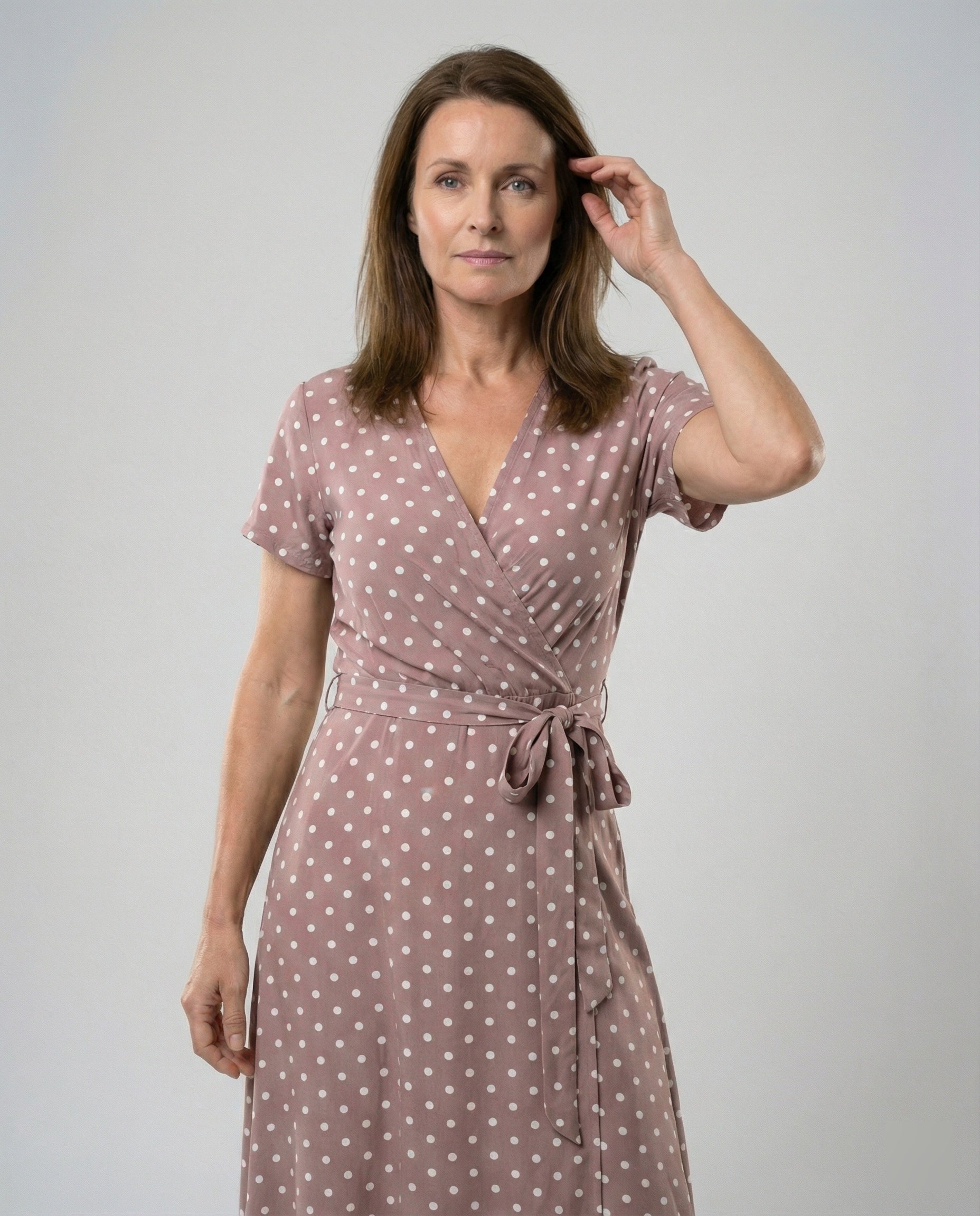 Damen Wickel Maxikleid mit Schlitz