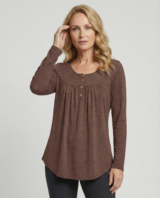 Damen Tunika Damen Langarm Henley