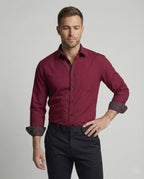 Herren Business Langarmhemd Tailliert
