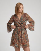 Blumenkleid Damen Paisley Minikleid
