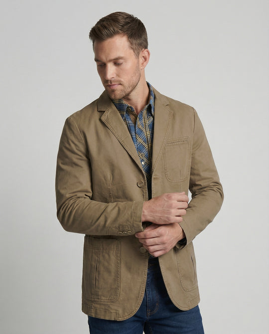 Herren Blazer Herren Baumwolle leger