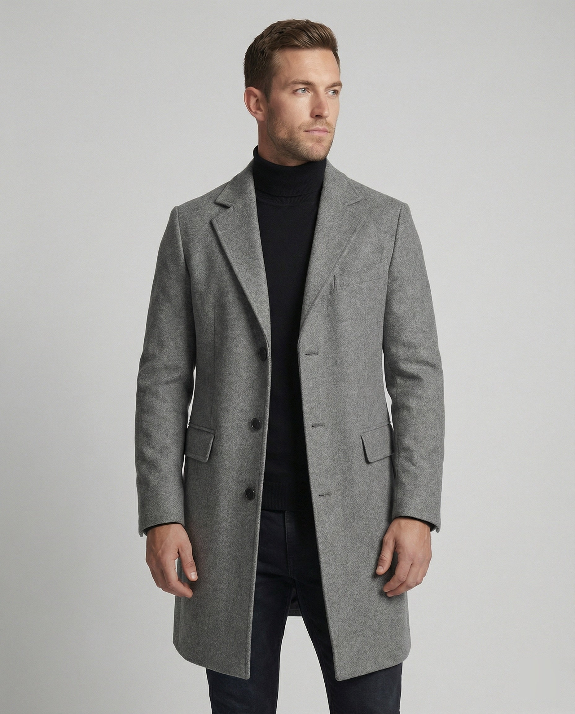 Eleganter Wintermantel Revers Herren