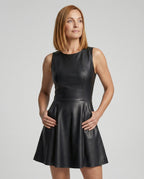 Damen Lederkleid mit schwingendem Rock