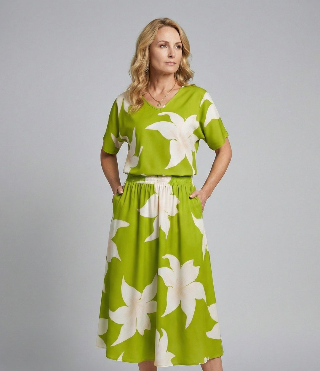 Damen Zweiteiler Set Sommer Floral