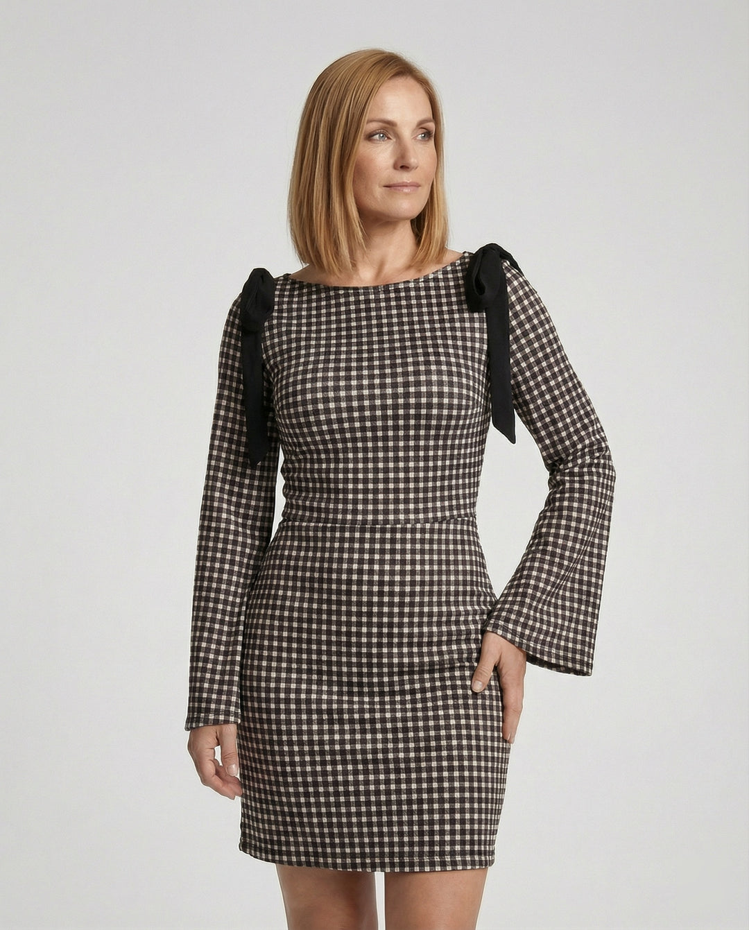 Damen Etuikleid kariert elegant