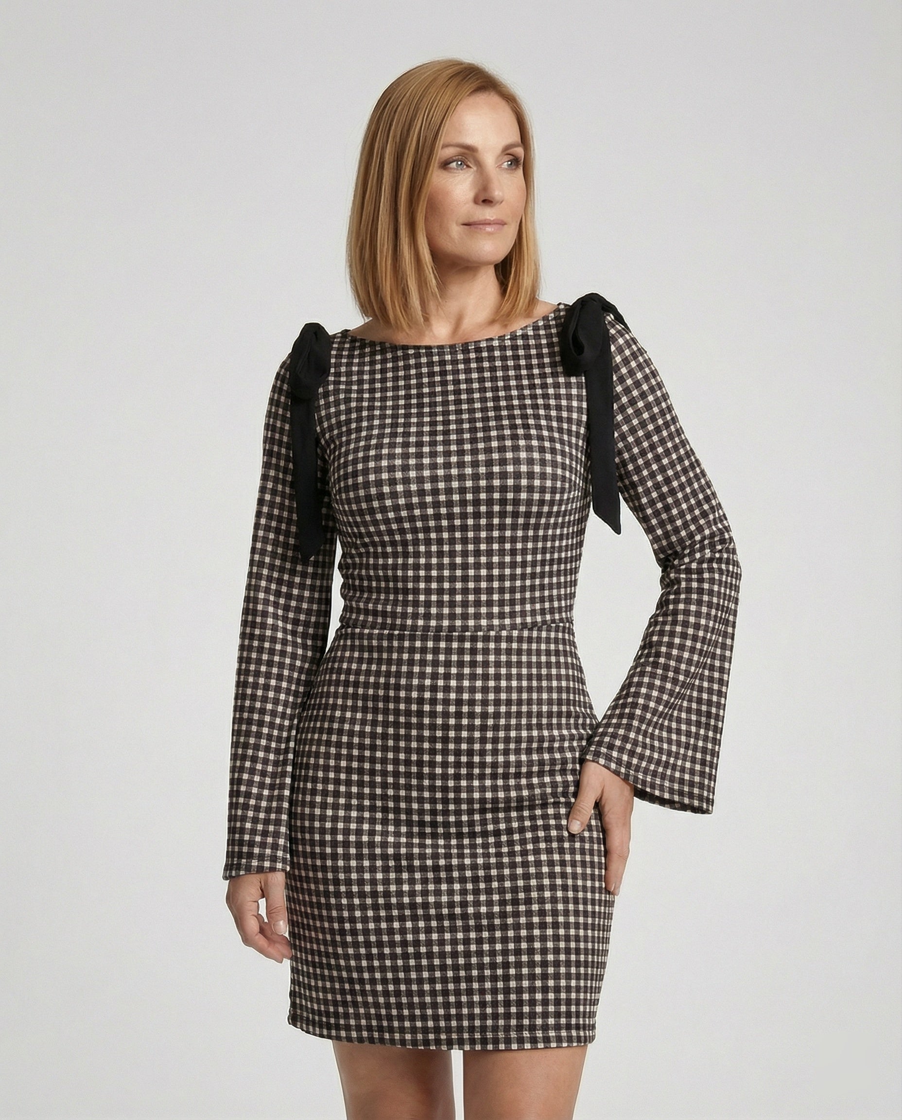 Damen Etuikleid kariert elegant
