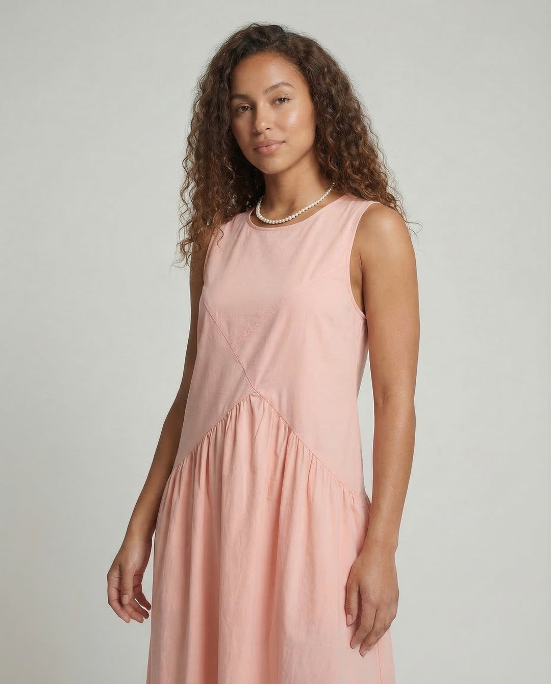 Damen Maxikleid Gerafft A Linie