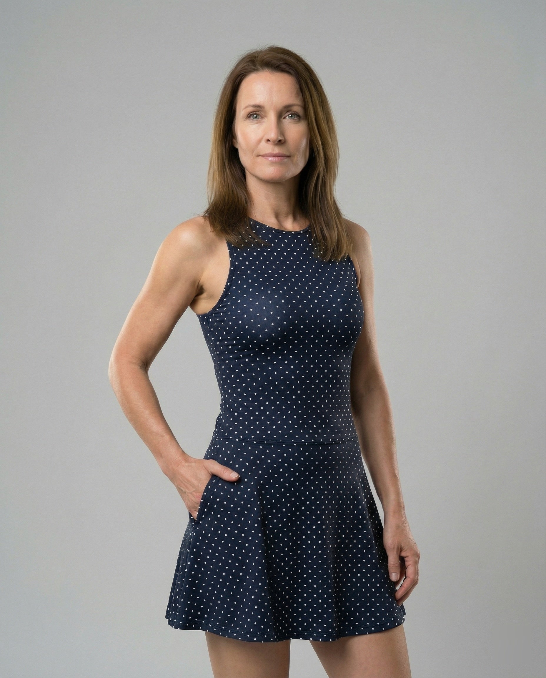 Damen Skaterkleid mit Punktmuster