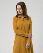Damen Tunika Kleid lang mit Knopfleiste