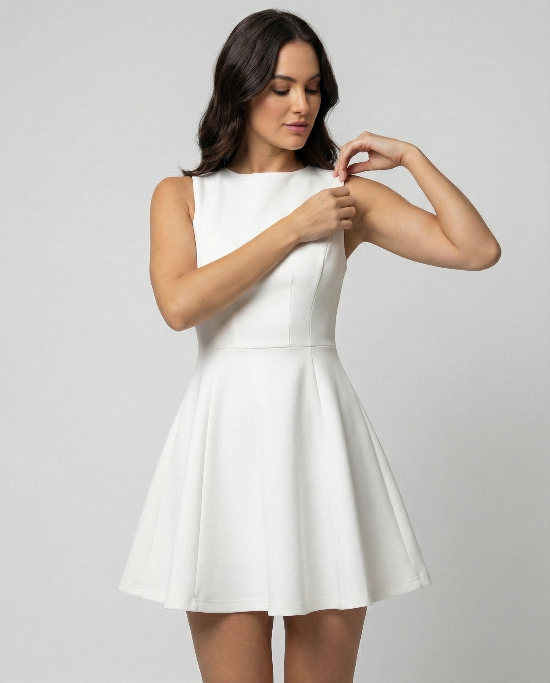 Damen A-Linien Kleid mit figurbetontem Oberteil
