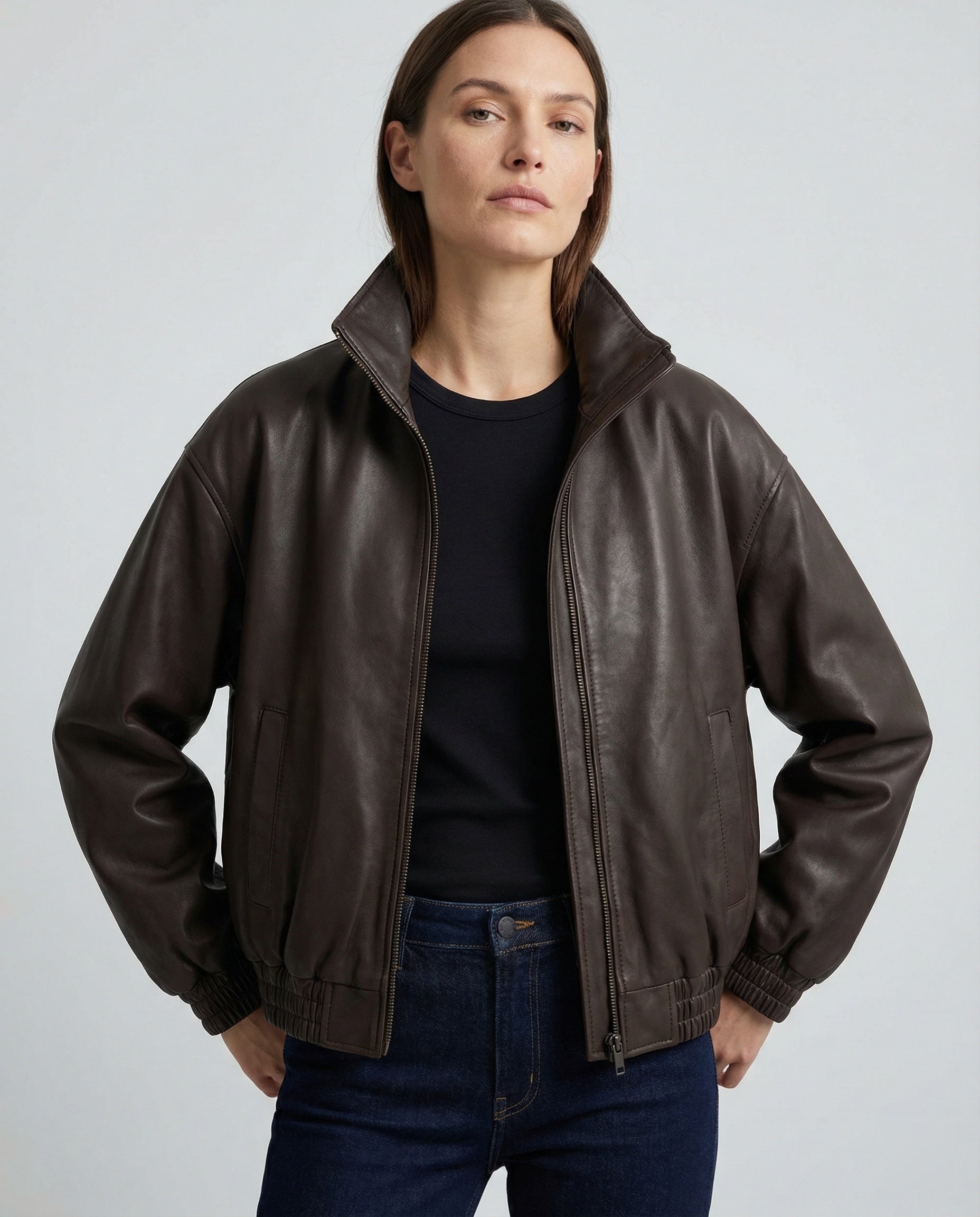 Damen Bikerjacke aus PU-Lederimitat