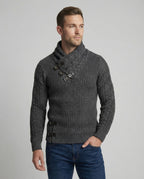 Stylischer Asymmetrischer Strickpullover Herren