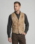 Herren Bikerjacke Lederweste