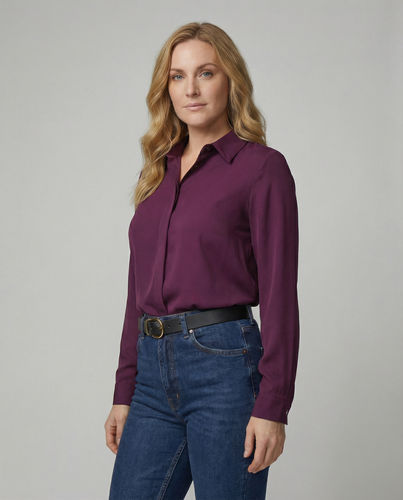 Damen Hemdbluse elegant mit luxuriösem Glanz