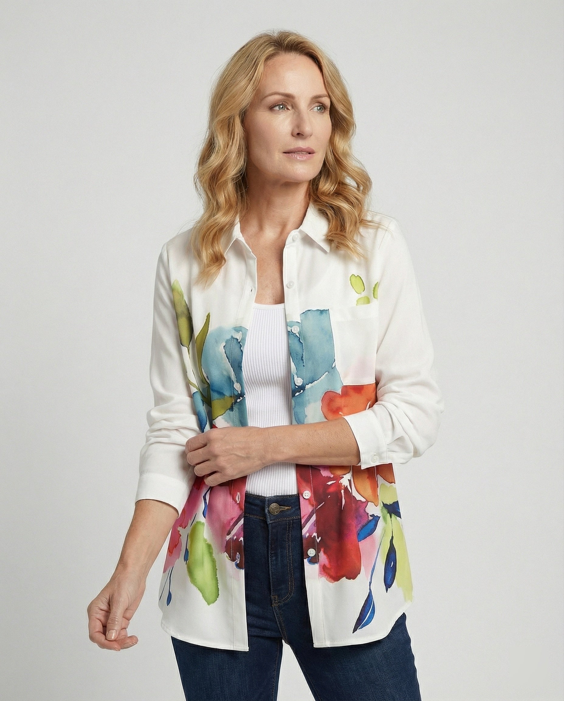 Damen Bluse weit floral