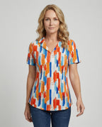 Bluse Damen Kurzarm Print