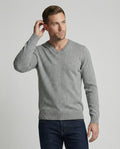 V-Ausschnitt Baumwollpullover
