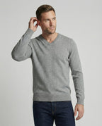V-Ausschnitt Baumwollpullover