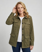 Damen Utility-Jacke aus Veloursleder
