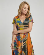 Freizeitkleid Damen Midikleid Tellerrock