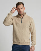 Herren Strickpullover mit hohem Kragen und modernem Reißverschluss R&B